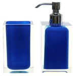 Gedy RA681-05 Blue Two Pc. Accessory Set Made With Thermoplastic Resins